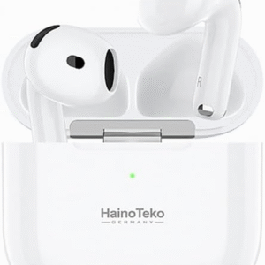 Haino Teko Germany AIR6 True Wireless Stereo Earbuds HD Clear Mic, High Bass Sound, Touch Control, Charging Case for Android & iPhone (White)