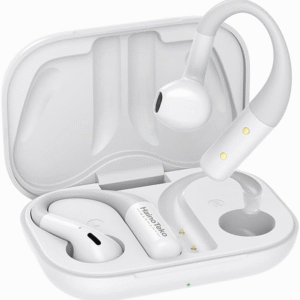 HainoTeko OWS-H4 OpenFit Bluetooth Earphones HD Sound, Noise Cancellation, Touch Controls (White)