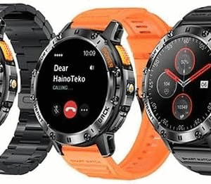 HainoTeko6 Waterproof Smart Watch AMOLED Display, 3 Straps, In-Built Torch for Men & Boys (Haino Teko Germany)